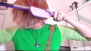 Damp Hair Brush and Straighten