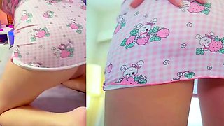 Hot Step Sister Teasing and Masturbating - Split Screen