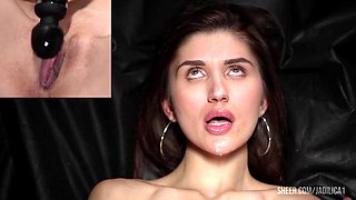 Leo Ahsoka Brunette Dildo Orgasms in Tight Pussy