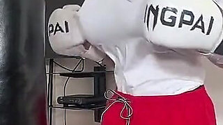 Busty Blonde Boxing with Massive Fake Cock Out! Imagine Me Boxing at the Boxing Club You Are in!