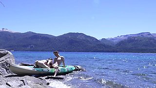 John Sky And Brunette Teen Busted Fucking Hard On Public Beach With Explosive Outdoor Cumshot Blast