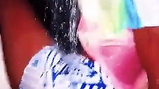 Having Fun in Shower, Tasting My Big Cock in Her Pussy BBC MILF