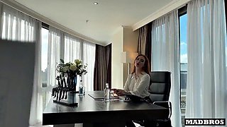 Zara DuRose Trapped Redhead Boss Takes Brutal Anal Pounding from Two French Black Studs in the Office
