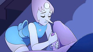 Pearl Jerks Just Shady to Huge Cumshot in Hentai Gem Blast 4
