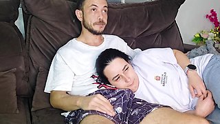 Horny Latina MILF comes to a movie night and gets bored so she starts worshiping my cock
