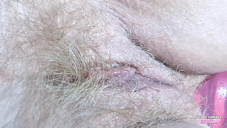 Aunty's New Dildo Close up (big Tits Ass Hairy Pussy Homemade Wife MILF PAWG GILF Fetish Amateur Mature)