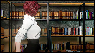 Croft Adventures Hentai Game Parody Ep.4 Lara Find Out the Hot Librarian Is Not Wearing Panties Under Her Mini Skirt Today!