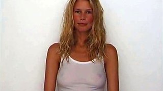 Claudia Schiffer's See-Through Shirt Exposes Her Nipples