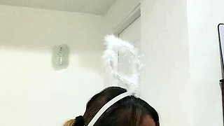 Amateur Teen Blowjob Under the Cover
