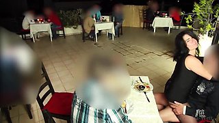 Public Restaurant Orgy: Hot Licking & Fucking with Sarah Kelly & Alexandra Wett