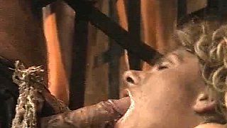 Skinny brunette MILF sucks and fucks a big cock