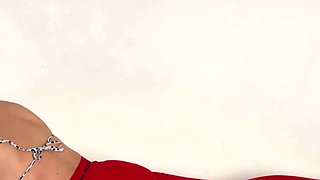 tight red leggings yoga legs
