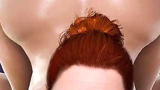 Horny Redhead Office Slut Takes Hard Anal and Swallows Cum From Her Ass