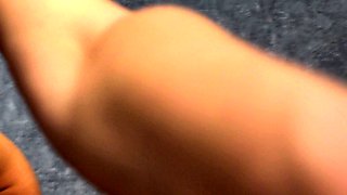 Brunette teen swallowing cum in POV blowjob