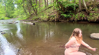 Sexy Moves in a Torn Dress in the Forest and Water