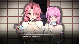 Hentai Game - Minami and Kagura FFM Hentai Gallery Sex Scene 8 - Lifeguard Holic