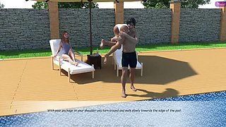 Stepbrother Fucks Wife in Pool - John Presses Face on Jennifer's Big Tits While Diving