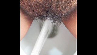 Desi Aunty Pissing in Bathroom & Squirting Orgasm with Loud Moaning - Indian Maid Fingering
