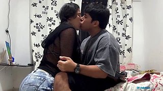 My classmate fucks me while my parents listen outside and touch each other!