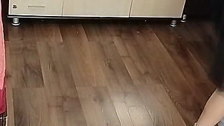 Amateur Woman Has Fun Trying on Clothes and Cutting Them.