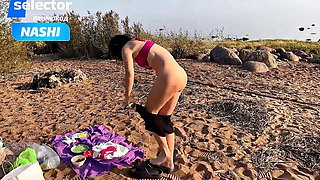 Darcy Dark Deepthroats on Beach
