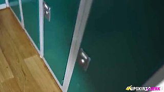 French Chloe Shows Off Her Hairy Pussy in a Miniskirt