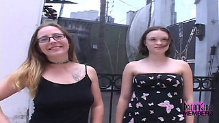 Kari and Rose flash and dance naked