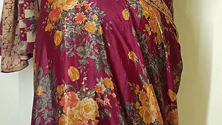 Red color saree cheating Housewife 1