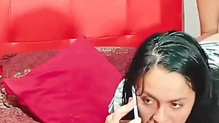 Hot Stepmom Talks on the Phone with Her Cuckold Husband While Getting Fucked