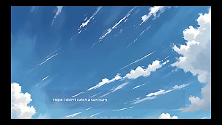 My New Girlfriend Taboo Hentai Game Ep.26 Naughty Step Sisters Going Topless at the Beach!