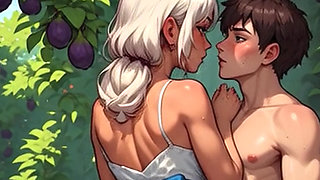 Waifu Garden Lady POV - Panties Aside Penetration & Bench Close-up Fucking