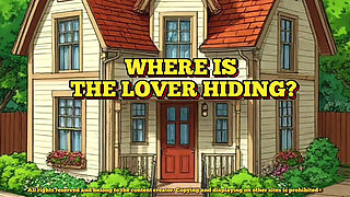 Cuckold Husband Is Furious That His Wife Is Cheating with Her Lover. Cartoon