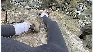 He Fingered Me To Orgasm! Wet Mermaid On A Coastal Rock In Public