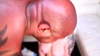 Big black cock double stuffing for curvaceous redhead slut