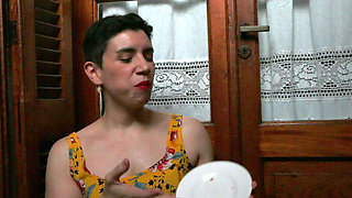 Croissant with Ham, Cheese and Cum!