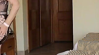 I dance for you in black net dress and very sexy panties. Take it off and start to play with my pussy by fingers and dildo