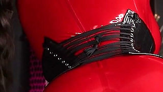 Cristal Kinky Red Rubber Doll Milkingtable Blowjob and Handjob