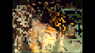 Amazing Lesbian Threesome with Strapon in the Bathtub