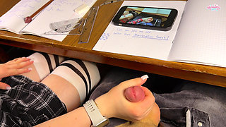 HIGH SCHOOLGIRL Jerking Off BETTER than Marshmallow Sweet under the table