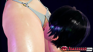 Frozen in Bikini, Big Tits Mila in 3D Animation - Indulge in Pussy Fingering in Pool with Moans, G Spot Stimulation Squirt