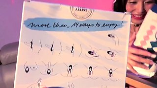 Sexy Asian Marica Hase gets a gift box of sex toys to use!