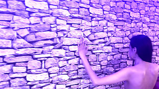 Whipping the skinny slave-girl vulnerable back with my singletail