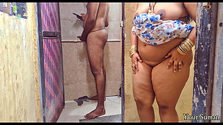 POV Indian Stepmom Caught in Bathroom and Having Horny Feeling in the Pussy