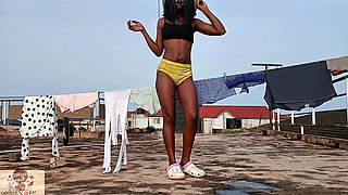 Washing My Daddy's Clothes After Her Fucked the Piss Out My Pussy!!