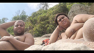 Aprico Nudist Beach Showing off My Big Pussy and Everyone Staring