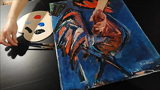 Horny Artist Cock Massage Cumshot