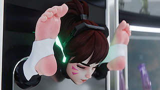 D.va - Clit Stroker & Anal Fuck Machine Squirt Overwatch 3D Fetish Porn