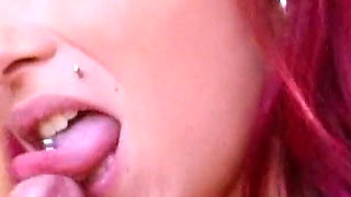 Redhead Russia whore MILF fuck couple men with huge cock