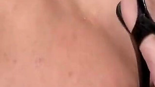 Dominating foot fetish with red dress girl