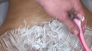 Shaving a Hairy, Tight, Beautiful Pussy with a Razor and Trimmer!